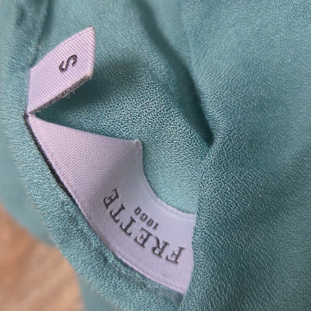 FRETTE Vestaglia Aqua Teal Eyelash Lace Trim Dressing Gown Kimono Cardigan Small - Picture 4 of 10